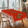 Christmas Wreath Santa Snowman Rectangle Tablecloth Table Decor Winter Xmas Kitchen Dining Tablecloth Christmas Decorations