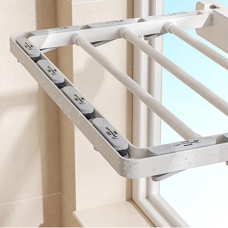 1PACK Folding Clothes Racks Wall Mounted Drying Clip Windproof Clip Clothing Rack Hanger Household Sock Drying Clothes Clotheslines