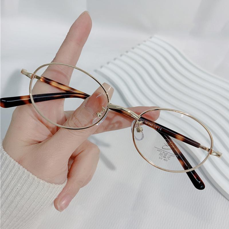 Vintage Tortoise Shell Round Reading Glasses Women Men Brand Design Small Oval Sun Glasses Alloy Fashion Eyeglasses
