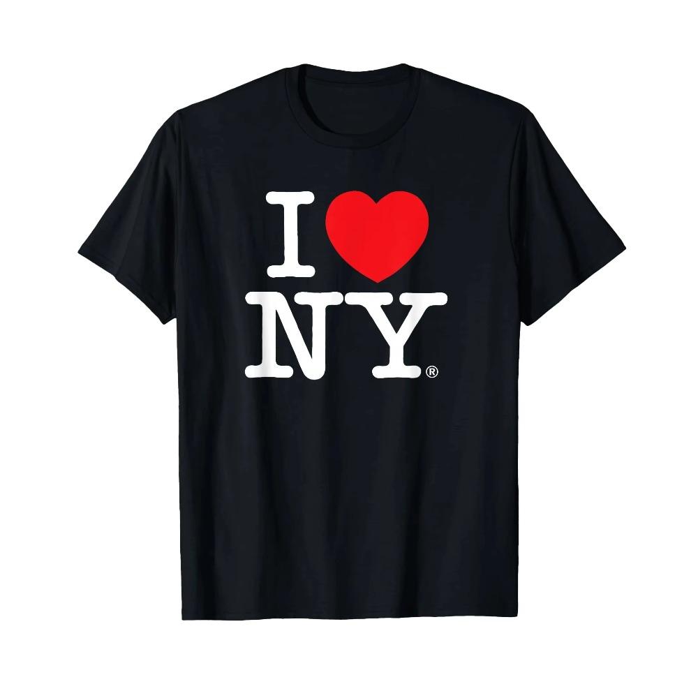 KOCHAM NY Klasyczne Logo T-shirt Prezent dla Mężczyzn i Kobiet Drukowany T-shirt Moda Letnia Vintage T-shirt z Okrągłym Dekoltem T-shirty Graficzne