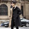 ROMON Men's Mid-Length Hooded Trench Coat