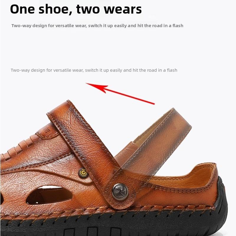 38-48 Herren Übergröße Leder Strand Sandalen