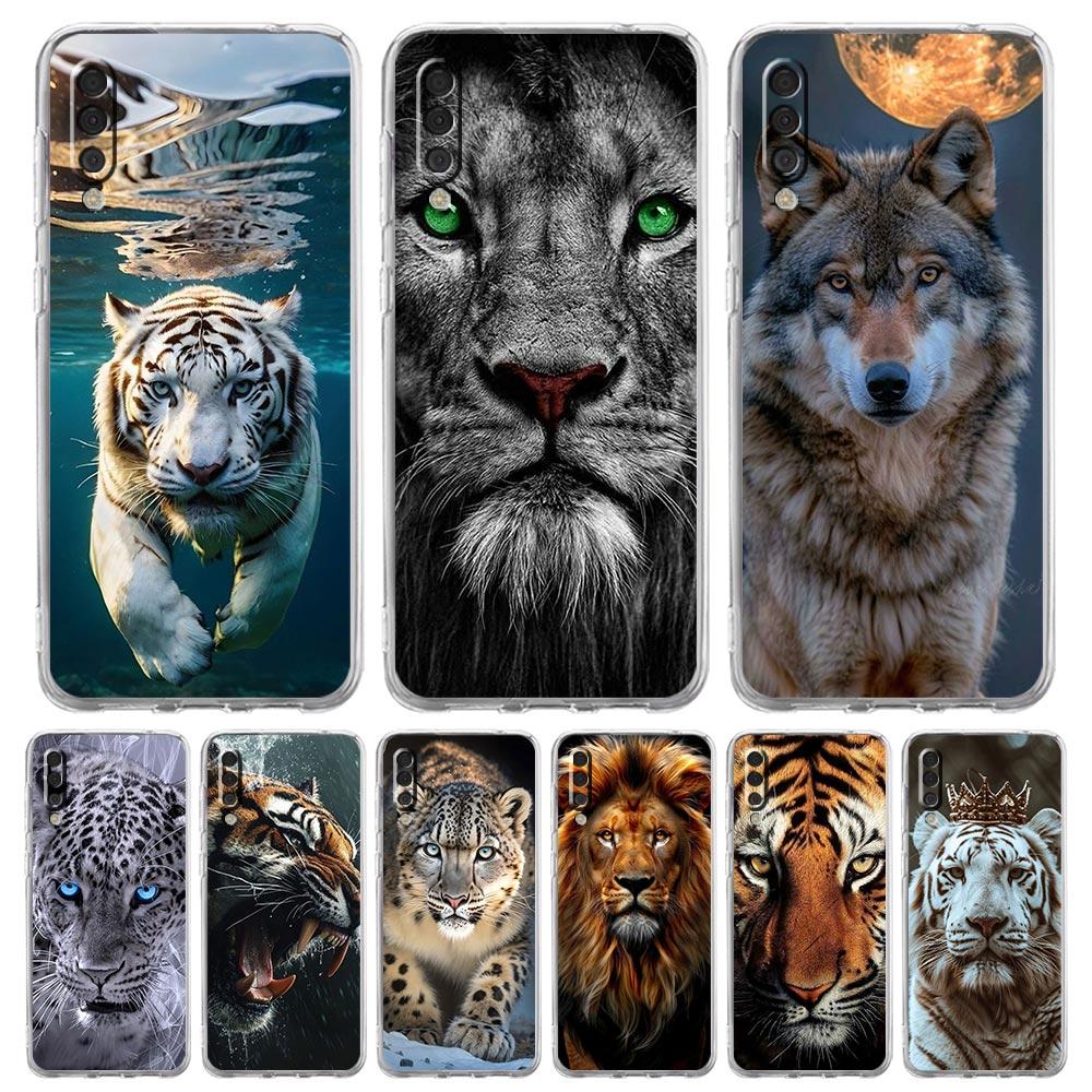 Phone Case For Samsung A16 A14 A12 A22 A32 5G A34 A42 A52 A54 A50 A70 A40 A20E A10S A20S A04S A06 Cover Tigre Wolf Lion Animal