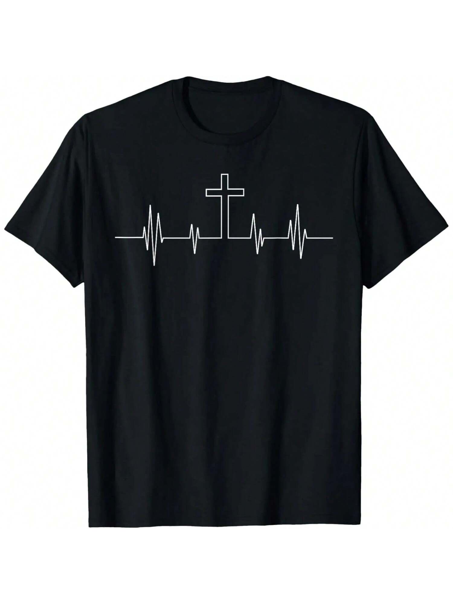 Cool Christian Cross Heartbeat Gifts For Religious unisex Wo unisex T-Shirt S разноцветный