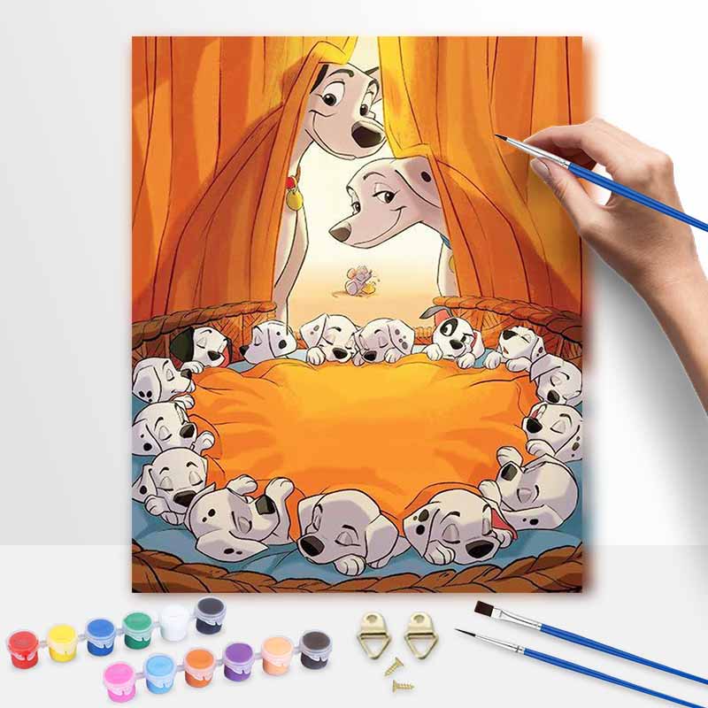 Disney 101 Dalmatians Oil Paint Digital Painting Art Kit Handmade DIY Painting Kit Home Decor 20x30cm