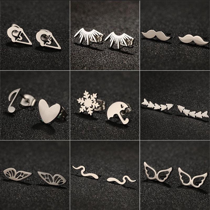 

Stainless Steel Geometric Love Umbrella Earrings - Versatile & Trendy