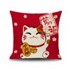 Lucky Cat Spring Festival Cushion Cover