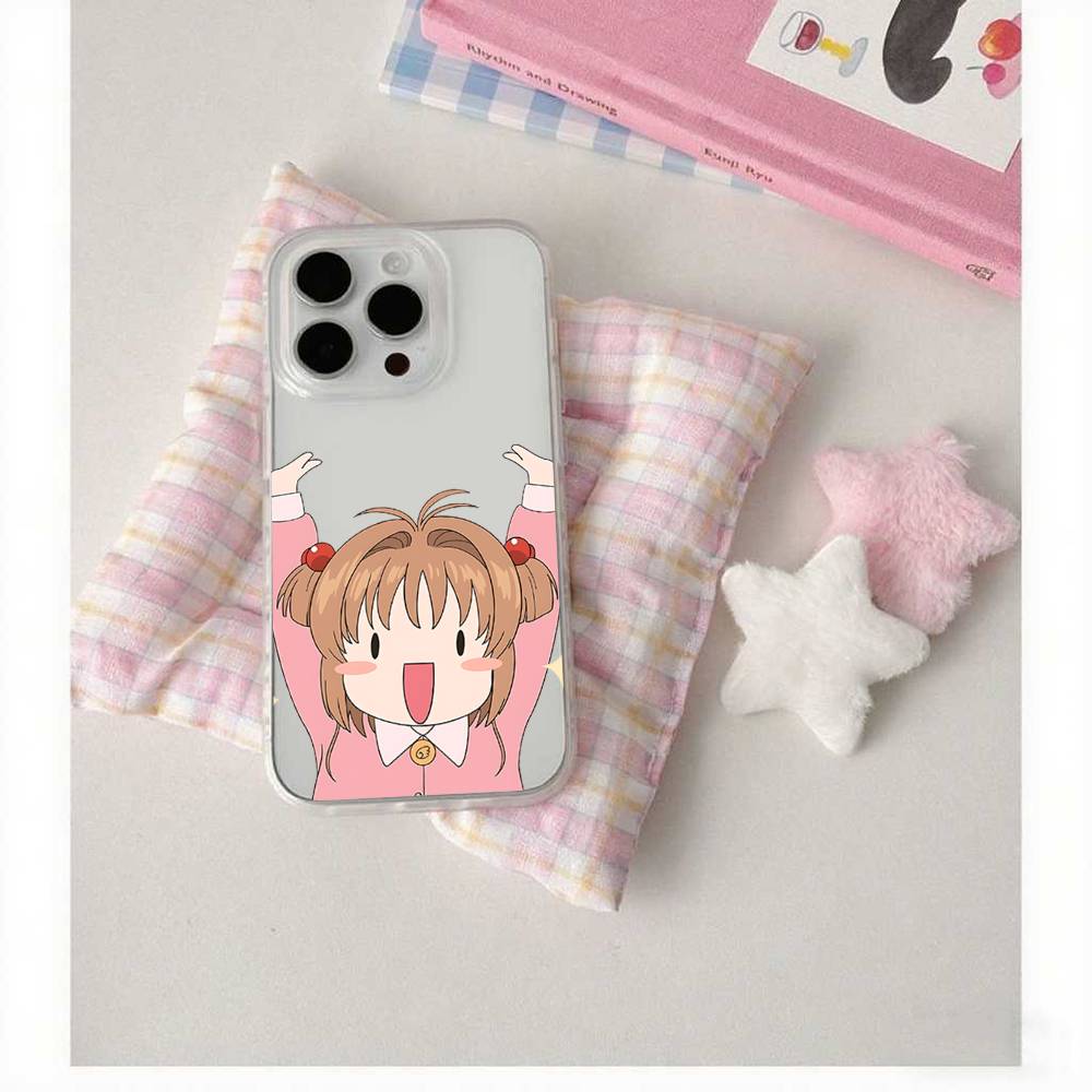 Cute C-Cardcaptor Sakura-S Phone Case For IPhone 17 16 15 12 11 Pro Max 14 Plus 13 Mini Clear Cover Soft Funda