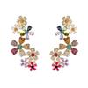 Sweet Style Zircon Earrings Colorful Design Rhinestones Earrings Clip Earrings  Girls Accessories