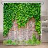 Green Leaves Shower Curtains Tropical Leaf Garden Vine Plant Wall Hanging Fabric Home Bathroom Decor Bath Curtain Set with Hooks