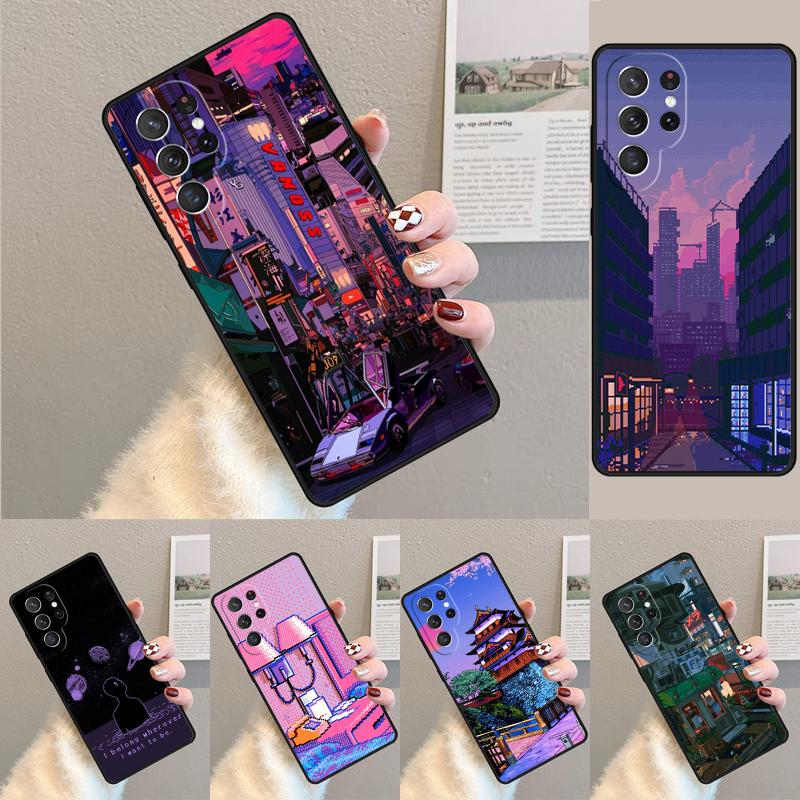 Art Pixel Aesthetic Phone Case for Samsung Galaxy note 10 pro S26 Ultra S23 S24 FE S25 S21 S22 PLUS shockproof Cove