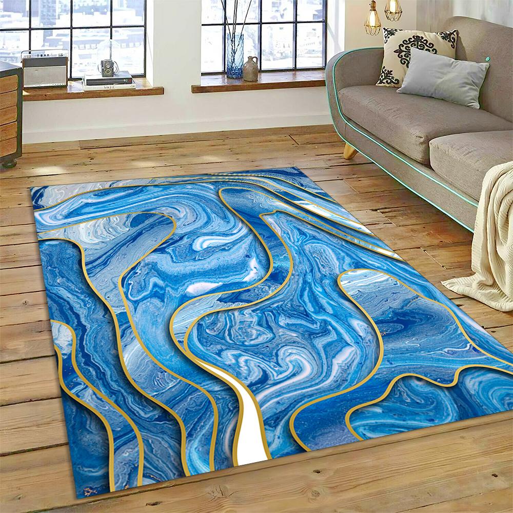 Dream Colour Splendid Marble Gold Nordic Rug for Home Living Room Bedroom Sofa Doormat Kitchen Decor Mat