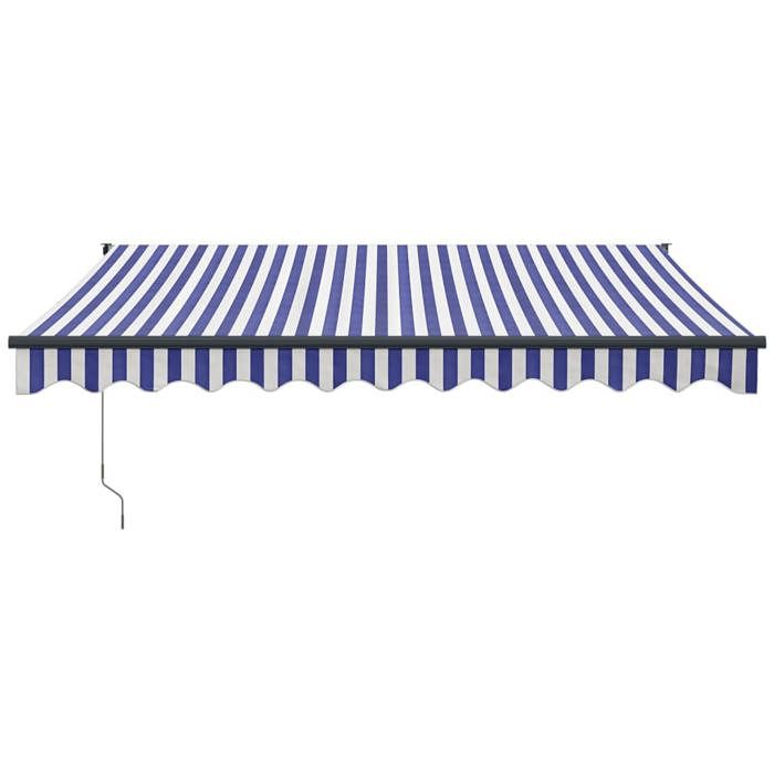 VidaXL Automatic Retractable Awning Blue and White 3.5x2.5 M 3154497