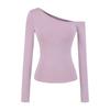Women's Spicy American One-Shoulder Long-Sleeve Padded Crop Top - Autumn 2025