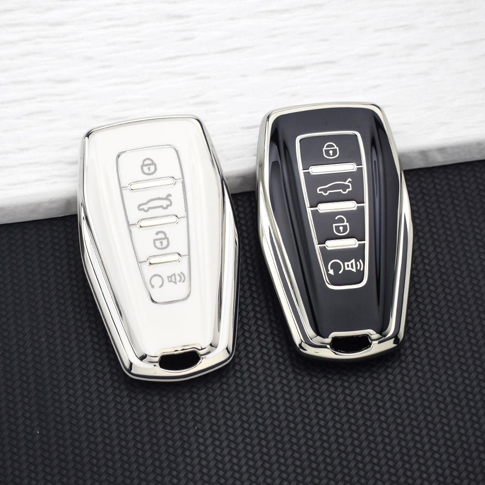 Car Key Case Cover For Geely Coolray Atlas Boyue Nl3 Emgrand X7 Ex7 Gt Gc9 Borui Soft Tpu Key Protective Holder Key Chain Set