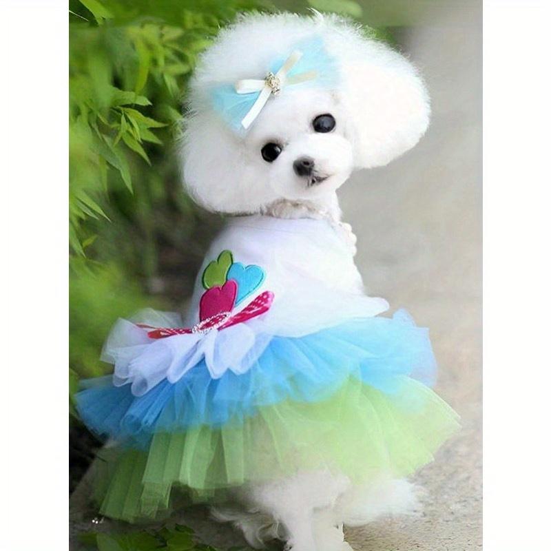 Cute Ballet Tutu Skirt Dress Suitable For Small To Medium Dogs - Heart & Lip Print, Soft Polyester Pet Clothing, Perfect For Parties & Special