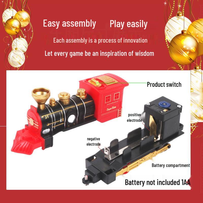 Mini Electric Christmas Train Toy for Kids - Simulation Track Car