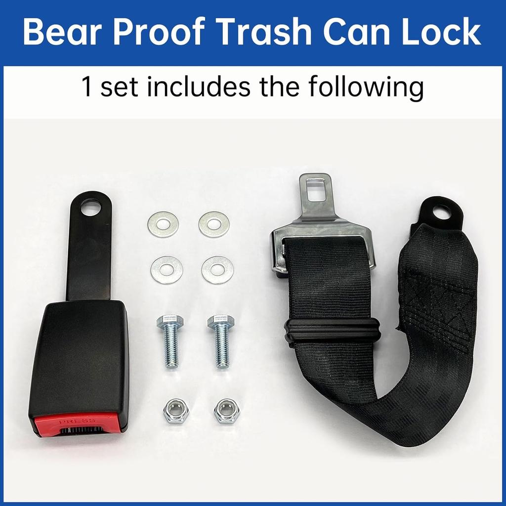 Bear Proof Trash Can Lid Lock, Garbage Can Locks for Animals, Trash Can Straps for Raccoons, Raccoon Proof Garbage Can Lock Bear Trash Can Lock Bear