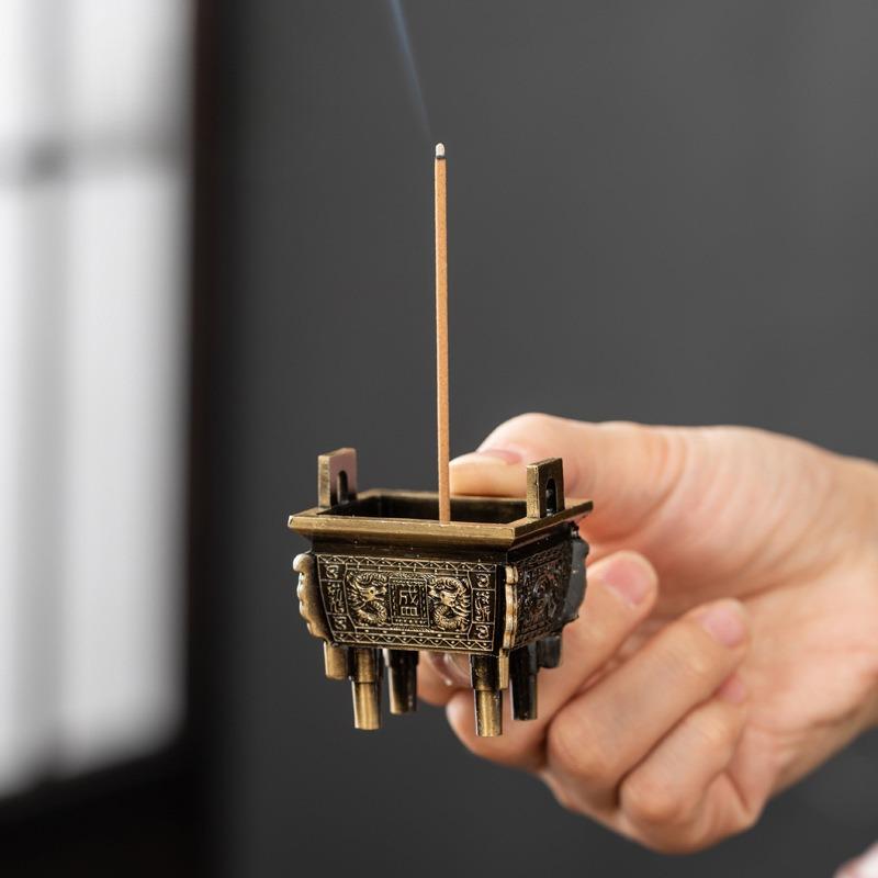 Mini Ding Incense Burner Indoor Aromatherapy Burner Tea Ceremony Ornament Small Thread Incense Sandalwood Vertical Incense Stand
