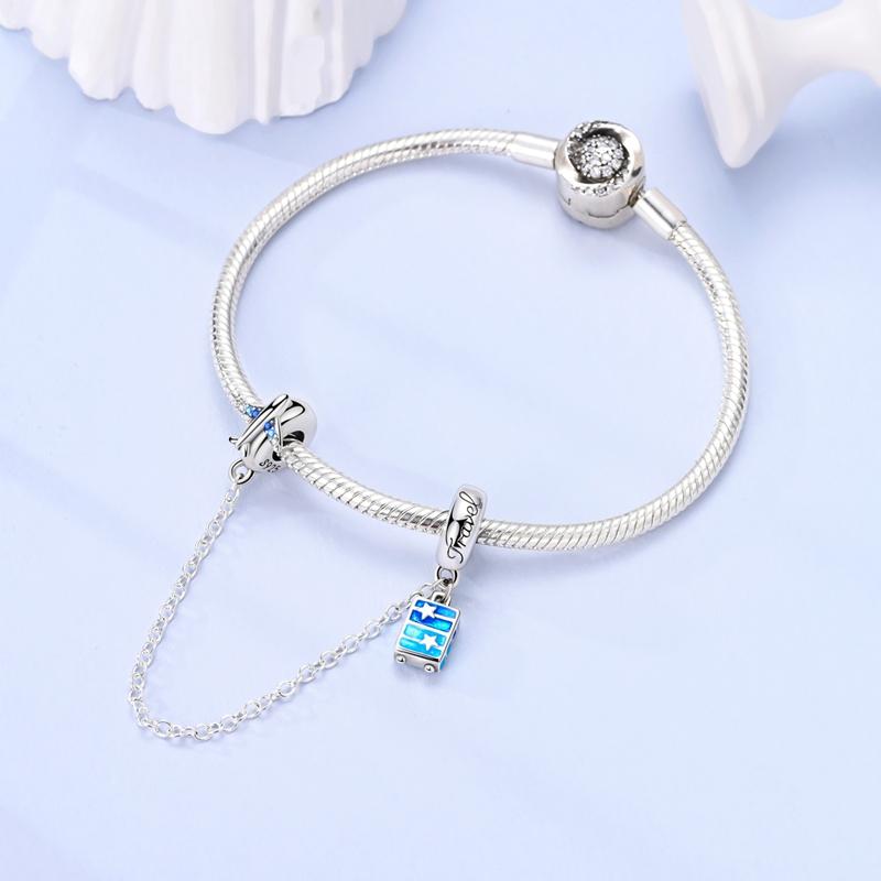 Past op Originele Armbanden Koperen Charms Kralen Diy Zirkonia Uil Hart Blauwe Olifant Beschermer Oog Verjaardag Sieraden Cadeaus