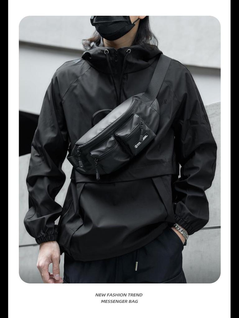 Trendy Men's Lightweight Messenger Bag - Motorcycle Riding Chest Bag & Commuter Backpack