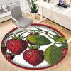 1pc Strawberry Print Office Round Rug, Carpet for Office, Gaming, Lightweight Round Floor Mat yy260208025