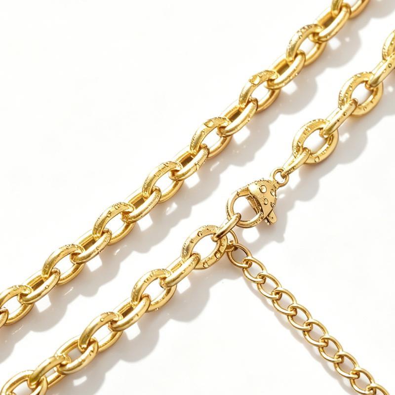 Stainless Steel High Polish Simple Lockbone Chain Unisex Commuter Versatile Non-Fading Basic O-Link Necklace