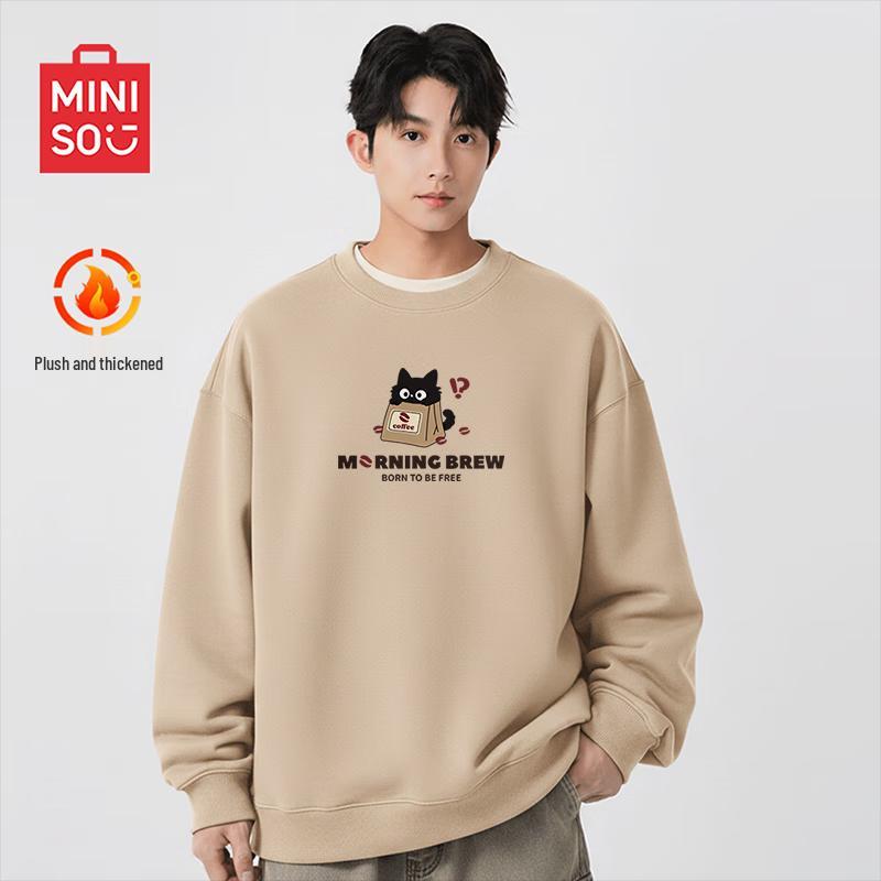 

MINISO Men s Lambswool Fleece Pullover Sweatshirt M