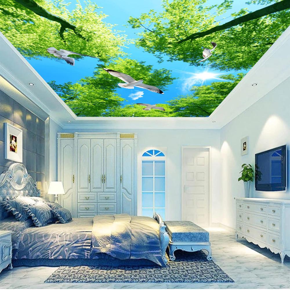 3D-Himmel-Tapete Deckenhimmel-Wandbild Sonnenlicht-Wald-Deckenwandbild