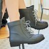 High-top Sports Shoes for Women 2025 Autumn Flat Shoes Casual Versatile with Outdoor Rain Boots Outdoor Knight Women Boots