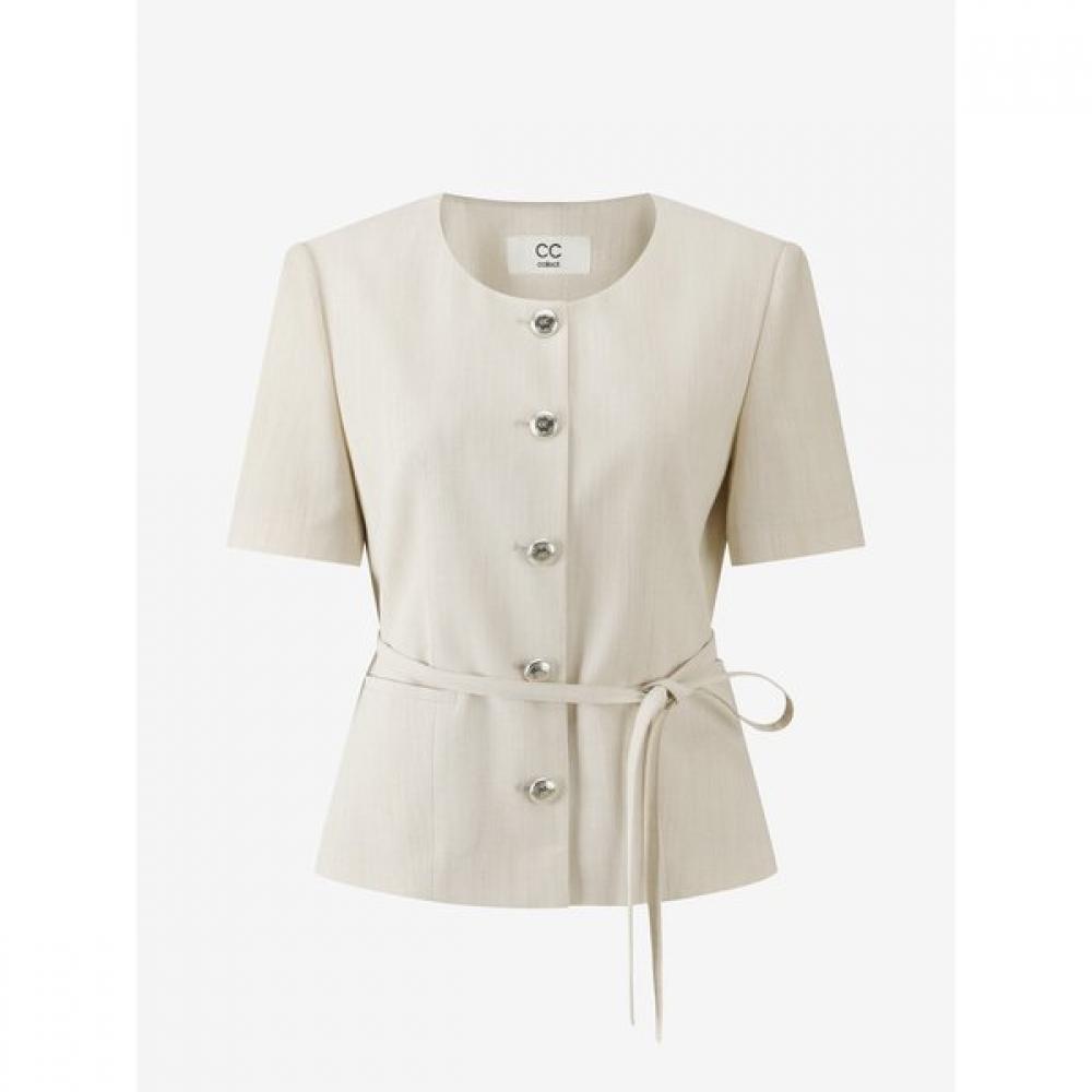 CC ColleCt. C exClusive sCoop neCk Belted jaCket C262msf334