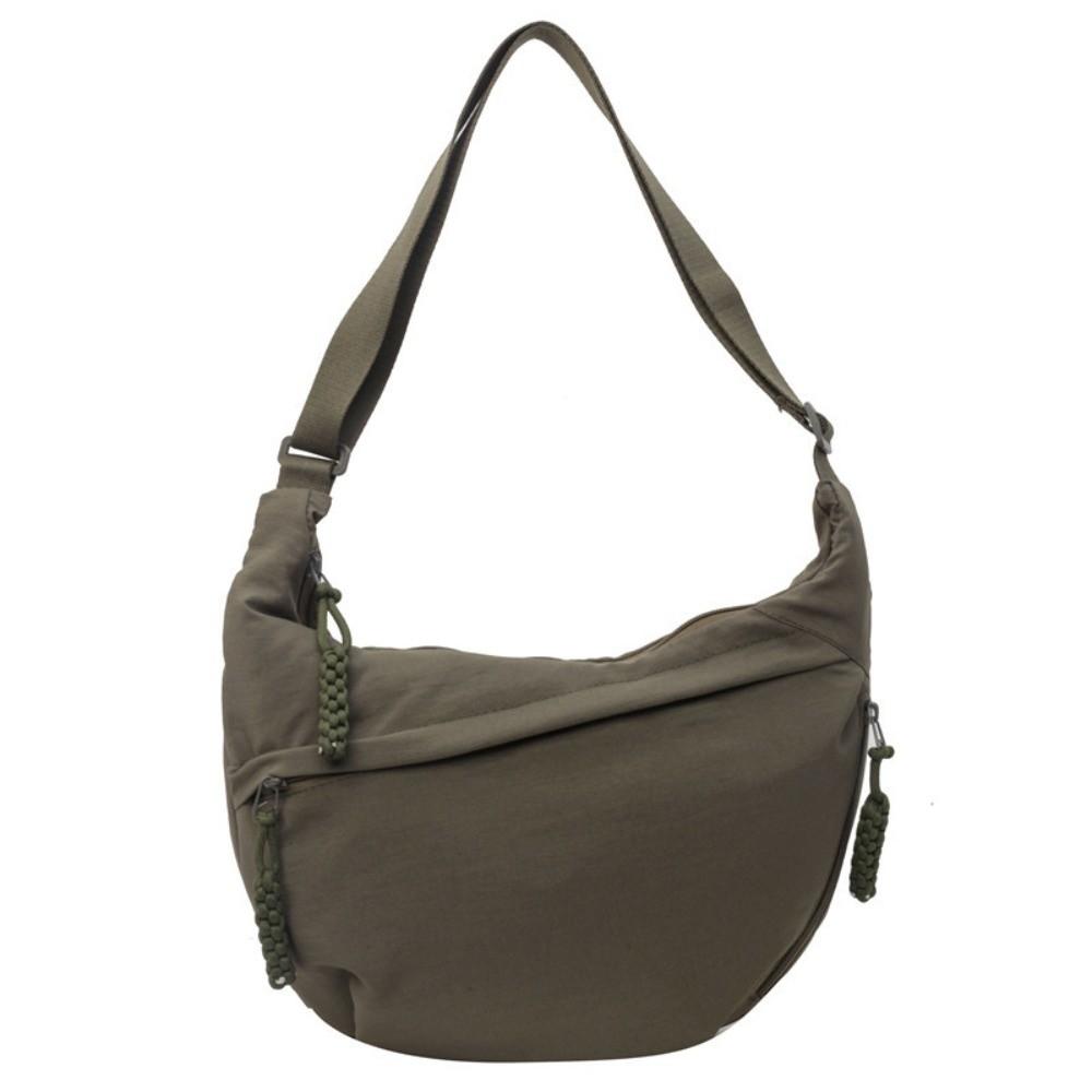 New Canvas Crossbody Bags Lightweight Solid Color Dumpling Bag Large Capacity Korean Simplified Shoulder Bag
