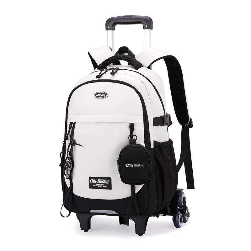 Children School Trolley Backpack For Boys Wheeled Backpack Kids School Bag With Wheels Rolling Luggage Bag Student Book Bag