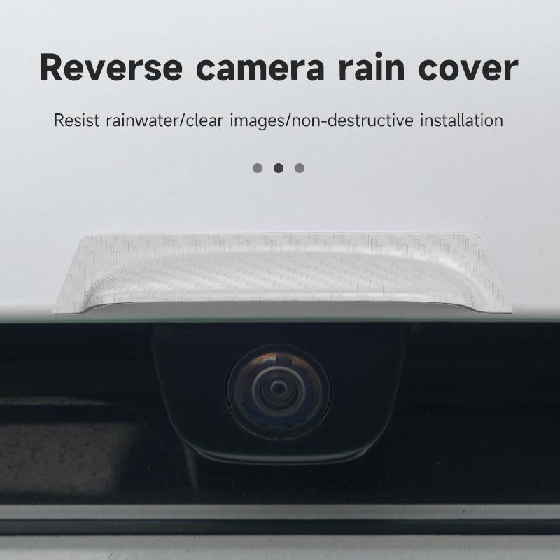 2pcs Car Rearview Camera Rain Guards - Thickened Wide-Edge Plastic Protective Cover, Triangle Design Matte Surface