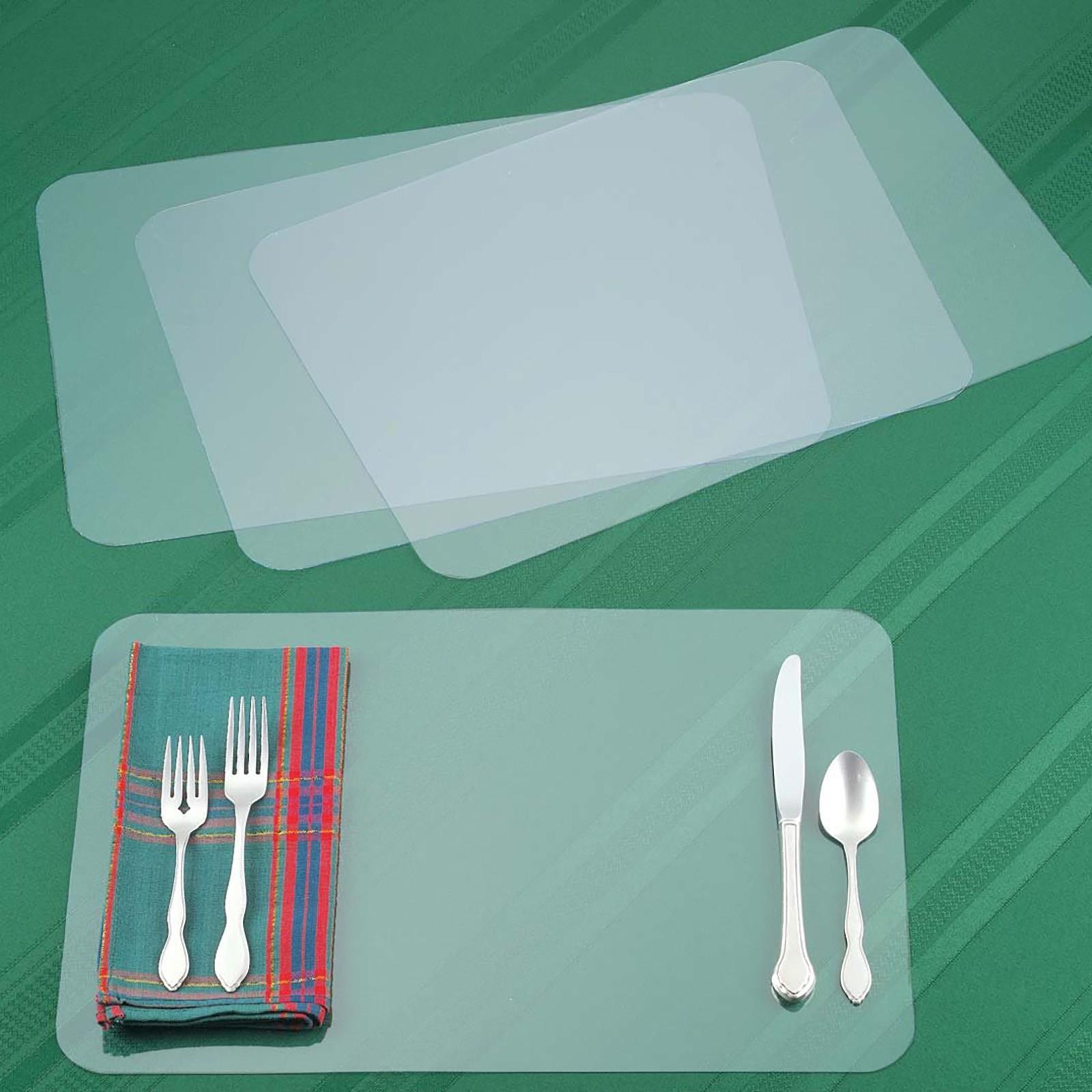 

Double Sided Fully Transparent Placemat Table Mat Easy Washable Material Food Mat Non-Slip Place Mats Antiskid Decorative Pad One Size чистый