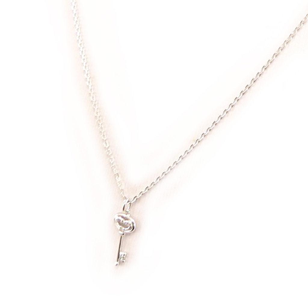 Altesse [L0158] - White Silver 'Key of Mysteries' Necklace