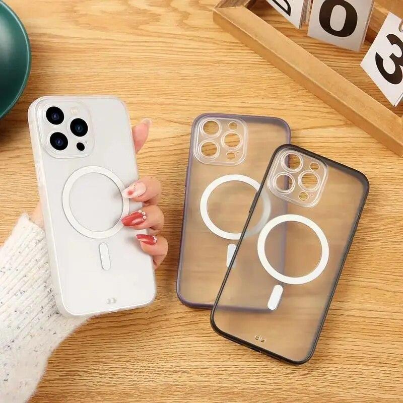 Luxury Ultra Thin Matte Magsafe Magnetic PC Hard Case For iPhone 15 14 13 12 11 Pro Max Frosted Coque Case For iPhone 15 14 Plus