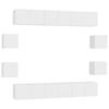 10 piece TV cabinet set white particleboard