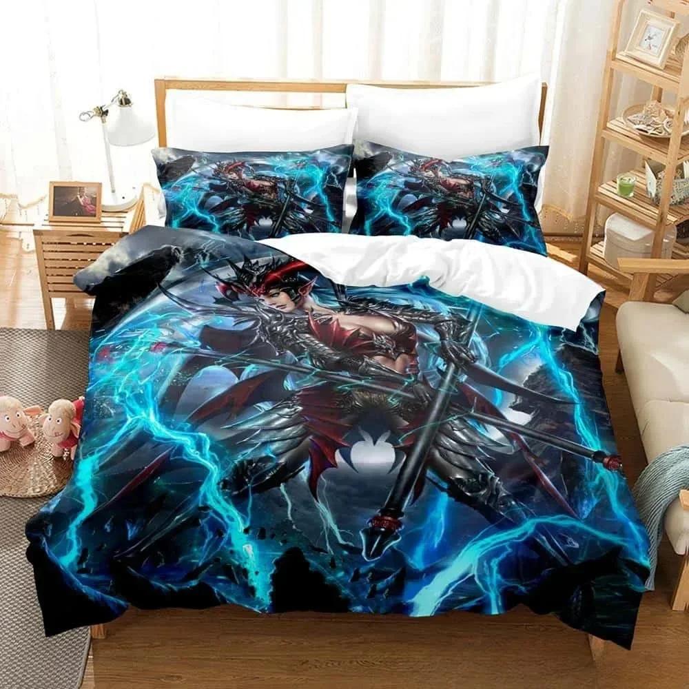 Comforter 3D Anime Black Summoner Bedding Set Single Twin Full Queen King Size Bed Set Adult Kid Bedroom S Home Textiles