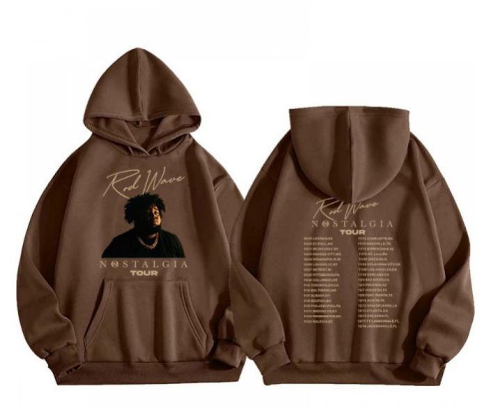 

Rod Wave Nostalgia Hip Hop Music Hoodie XXXL коричневый