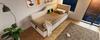Upholstered Daybed 90x190cm, Sofa Bed with Hydraulic Storage, Reading Light and USB-C Charging, Children's Bed with Wooden Slatted Base, Velvet, Beige