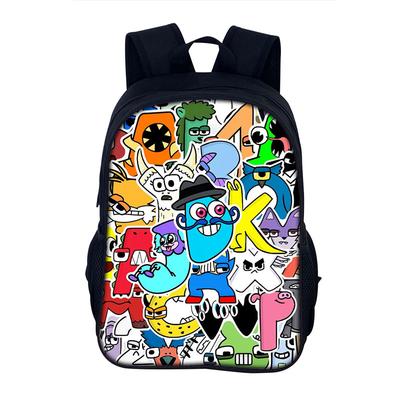 Game Alphabet Lore Backpack Boys Girls Kindergarten Bag Cartoon Latter Print Kids Backpacks Softback Schoolbag Toddler Back Pack