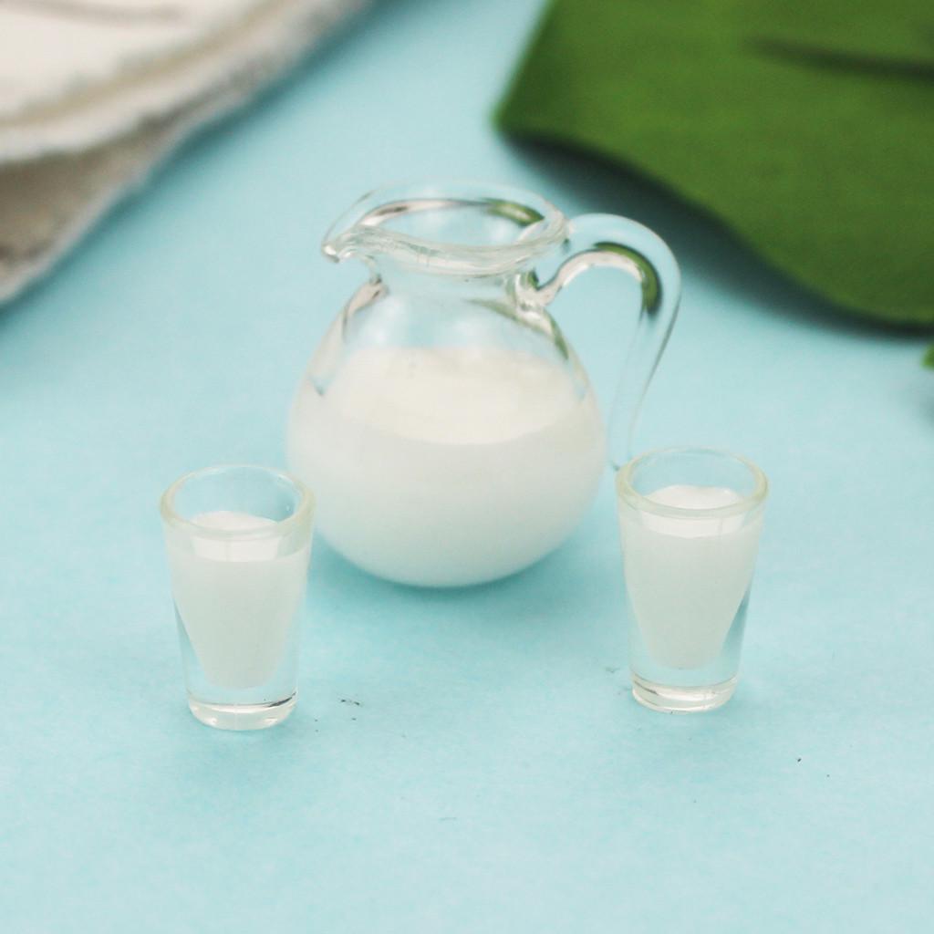 

1:12 /1:6 Dollhouse Miniature Scene Mode Juice/Milk Set Pretend Play Toy