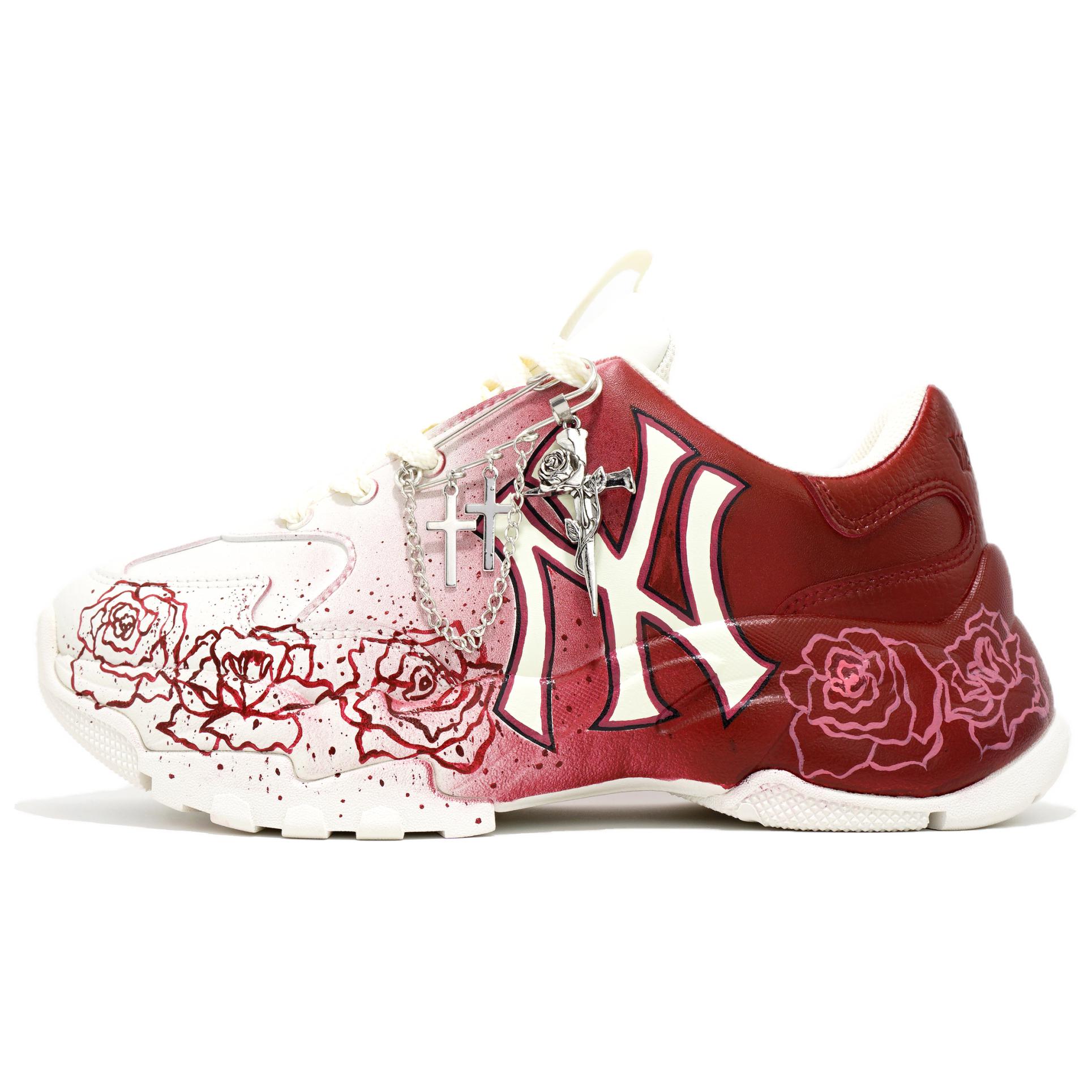 

MLB Big Ball Chunky Slip Resistant, Abrasion Resistant, Height Increasing Low top Chunky Sneakers Unisex White Red ASHC104N-50BGS(Team628-) 38