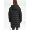 Women Autumn Winter Hooded Padded Warm Solid Color Medium Long Cotton Coat