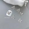 10 Pcs Glossy Silver Ribbon Nail Art Charm 3D Metal Alloy Bows Silk Ribbon Nail Decoration Diy Retro Metallic Nail Accessories