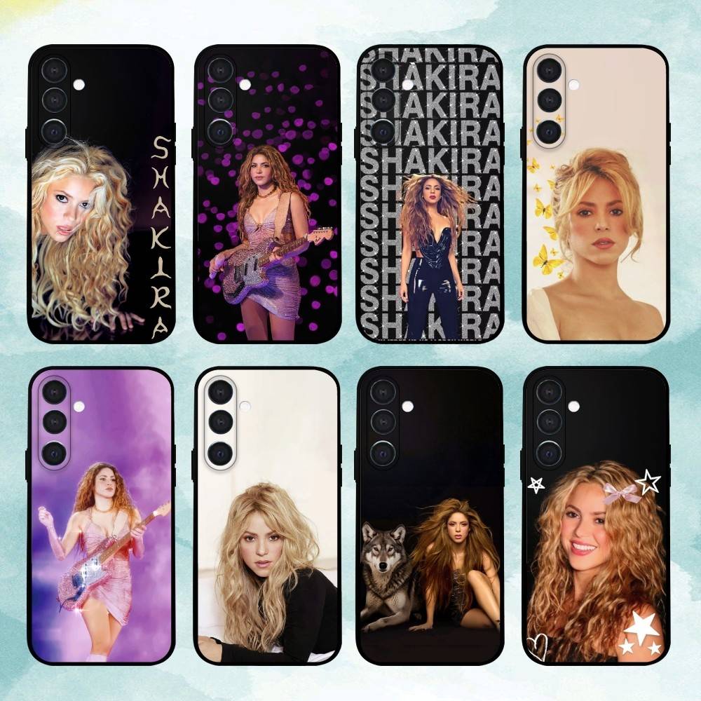 F-Berühmte S-Shakira Sängerin Handyhülle Für Samsung A73,72,71,A52,51,40,41,A22,A32,31,A13, Weiche Schwarze Hülle