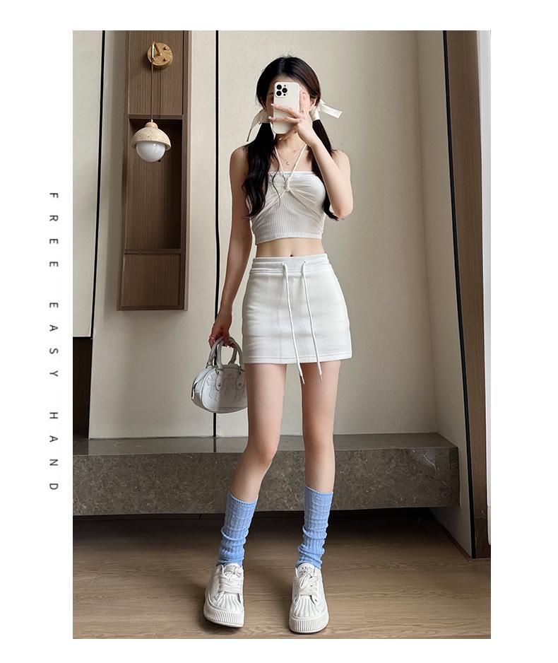 2025 Sporty A-Line Drawstring Midi Skort for Women