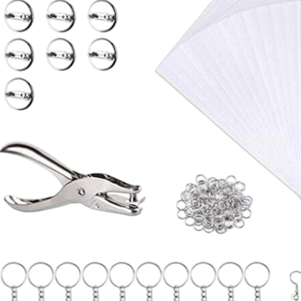 20x Heat Shrinkable Sheet Materials Shrink Film Papers with Round Brooch Keyrings Decor