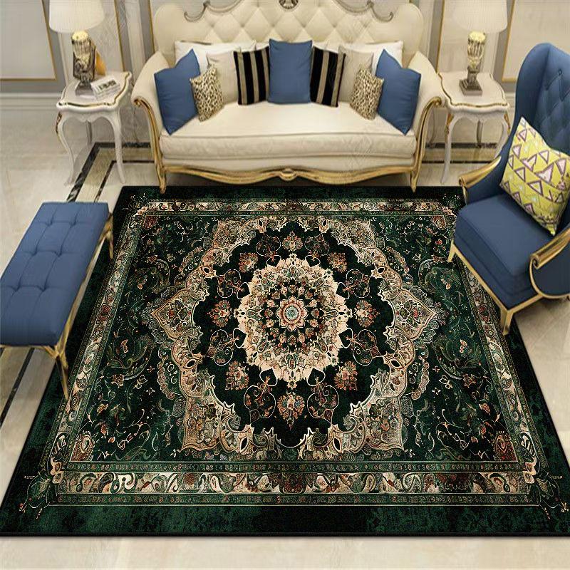 European style Retro Carpets Luxury Living Room Decoration Home Bedroom Floor Mats Non-slip Washable Large Area Rug dining room